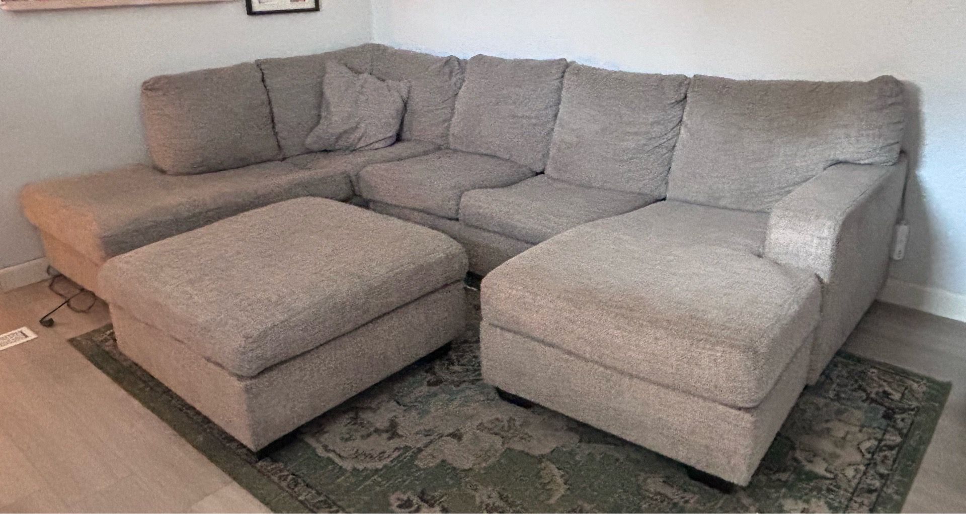 Large Grey Sectional Couch 4 Pieces USED