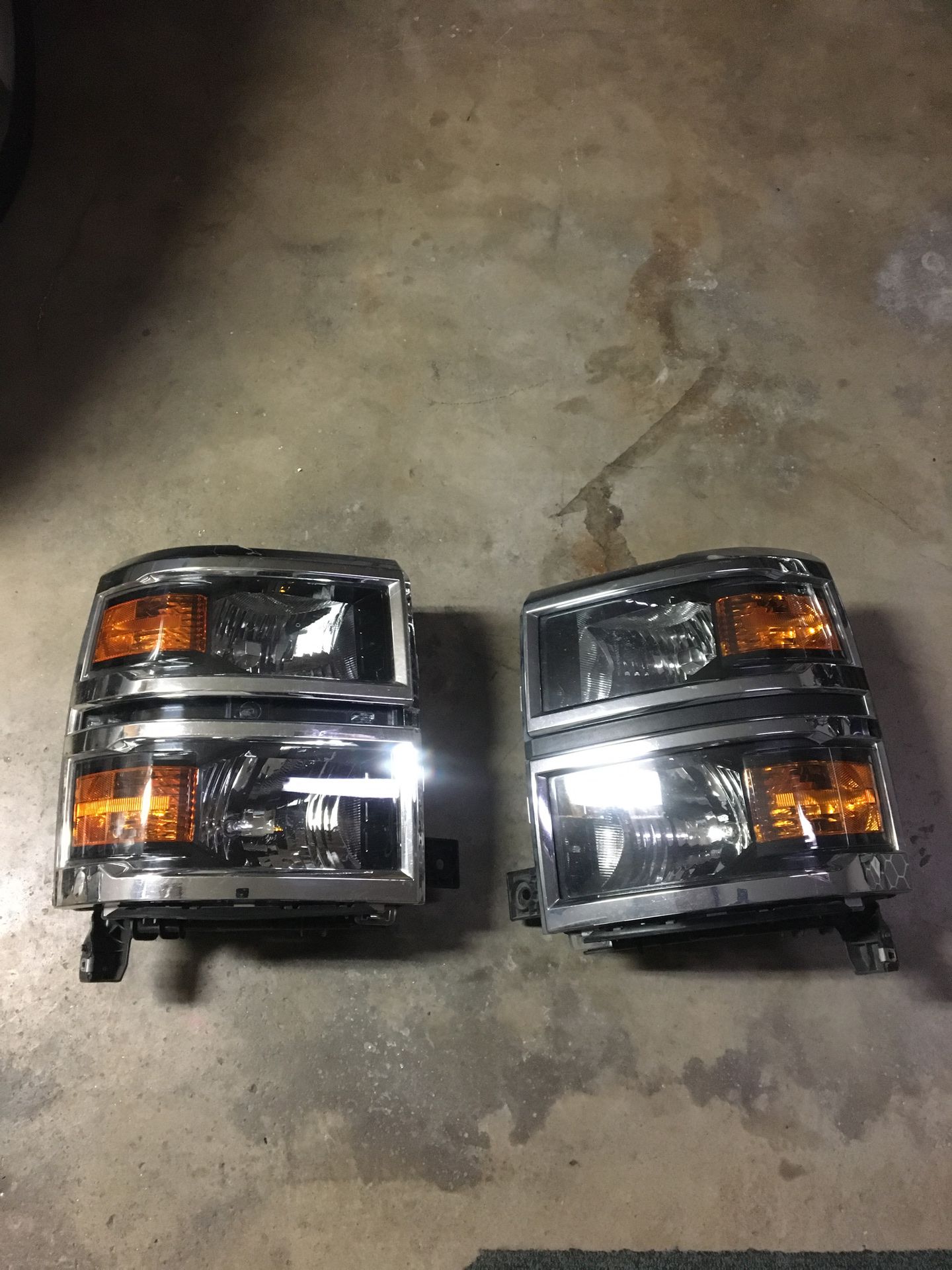 Chevy Silverado headlights.