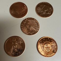 1 ounce fine 999 copper coins