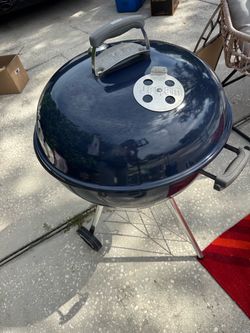 Weber Original Kettle Premium 22 in. Charcoal Grill in blue with Built-In Thermometer