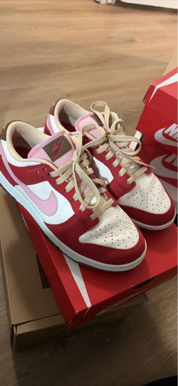 Nike Dunk Low Red Pink White Sneakers sizes 8.5