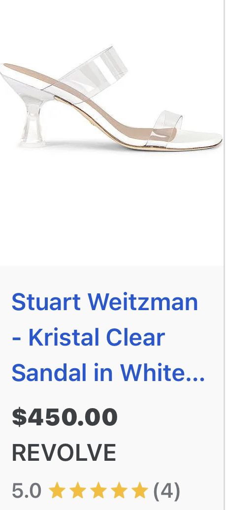 Stuart Weitzman Kristal Clear And White Size 5.5B Used Once $200