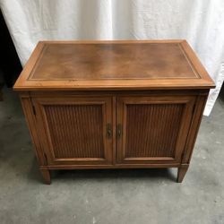 Leather Top Sheraton Style Record Cabinet