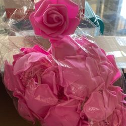 Bag Of Artificial Pink Roses 
