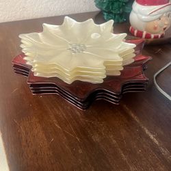 Poinsettia Red & White Princess House