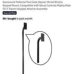 Universal Heavy Duty Aluminum 66” Height Burial Gooseneck Pedestal Post Gate Opener Wired Wirelss Keypad Mount, Compatible with Ghost Controls Mighty 