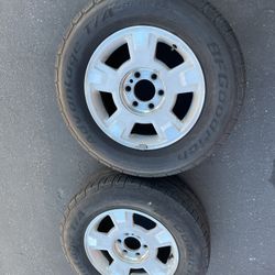 2 - 255/65r17 6x135 6x5.31 F150 Stock Rims Wheels Good Tires 80% Treads