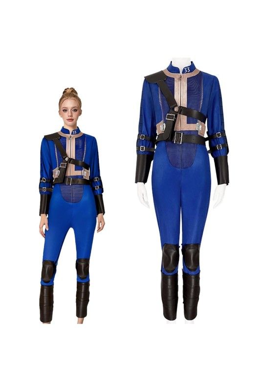 Dweller Jumpsuit Costume 2024 TV Series Vault 33 Lucy Cosplay Blue Sz Medium