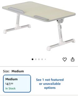 Portable Foldable Adjustable Laptop Stand Tray Table Lap Desk for Bed and Couch, Fits up to 17-Inch Laptop, 12"x22",  and 14” high