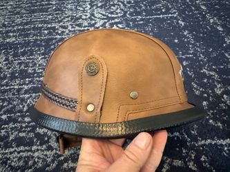 DOT HELMET GERMAN style RETRO Bucket half w goggles optional