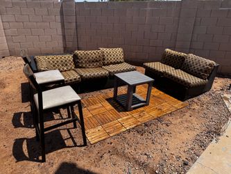 Outdoor Sectional Sofa Set with Side Table