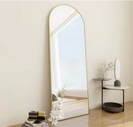 63.5” x 20.5” Beauty peak Arch Gold Framed Full Length Floor Mirror.