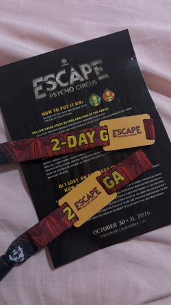 2 DAY GA ESCAPE HALLOWEEN WRISTBANDS
