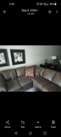 Leather sectional