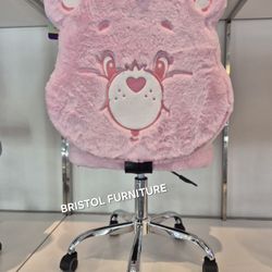 💝 Care Bears™ Cheer Bear Swivel Vanity Chair, Light Pink,  Teddy Fur, New In The Box. 