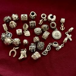 Sterling Pandora Charms And 14k Gold