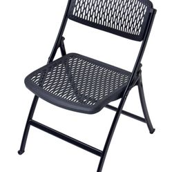 HDX Plastic Seat Folding Chair in Black