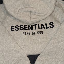 GREY ESSENTIALS HOODIE