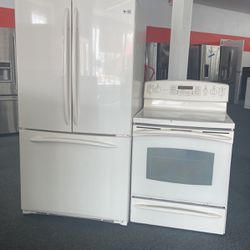 Ge Profile, French Door Refrigerator And Electric Glass Top Oven