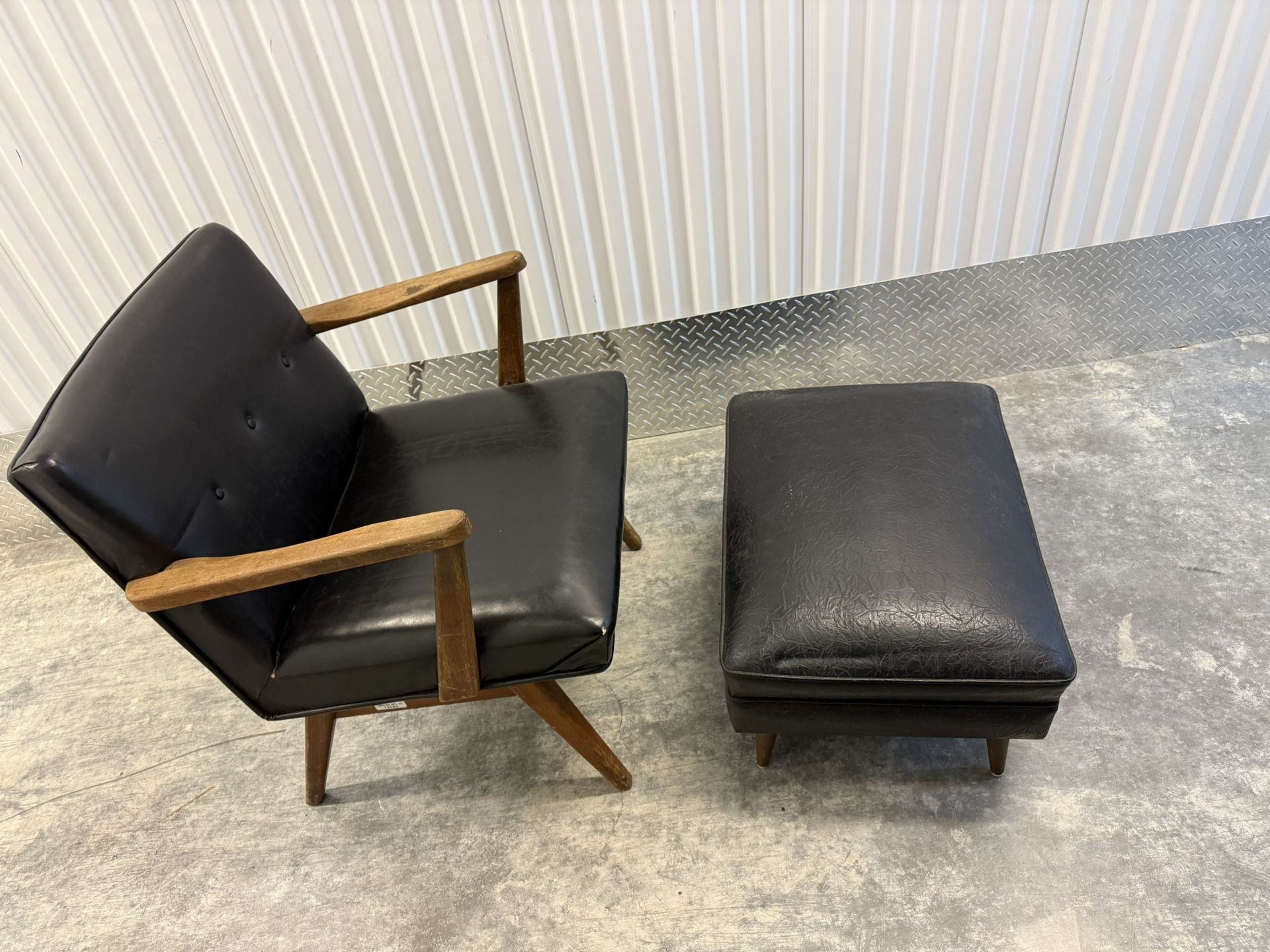 Vintage Mid-Century Reading Chair + Matching Ottoman