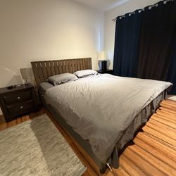 Queen Size Bed Frame with mattress Excellent Condition