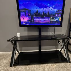 Samsung TV w/ Glass TV Stand – Great Condition – Bundle Deal