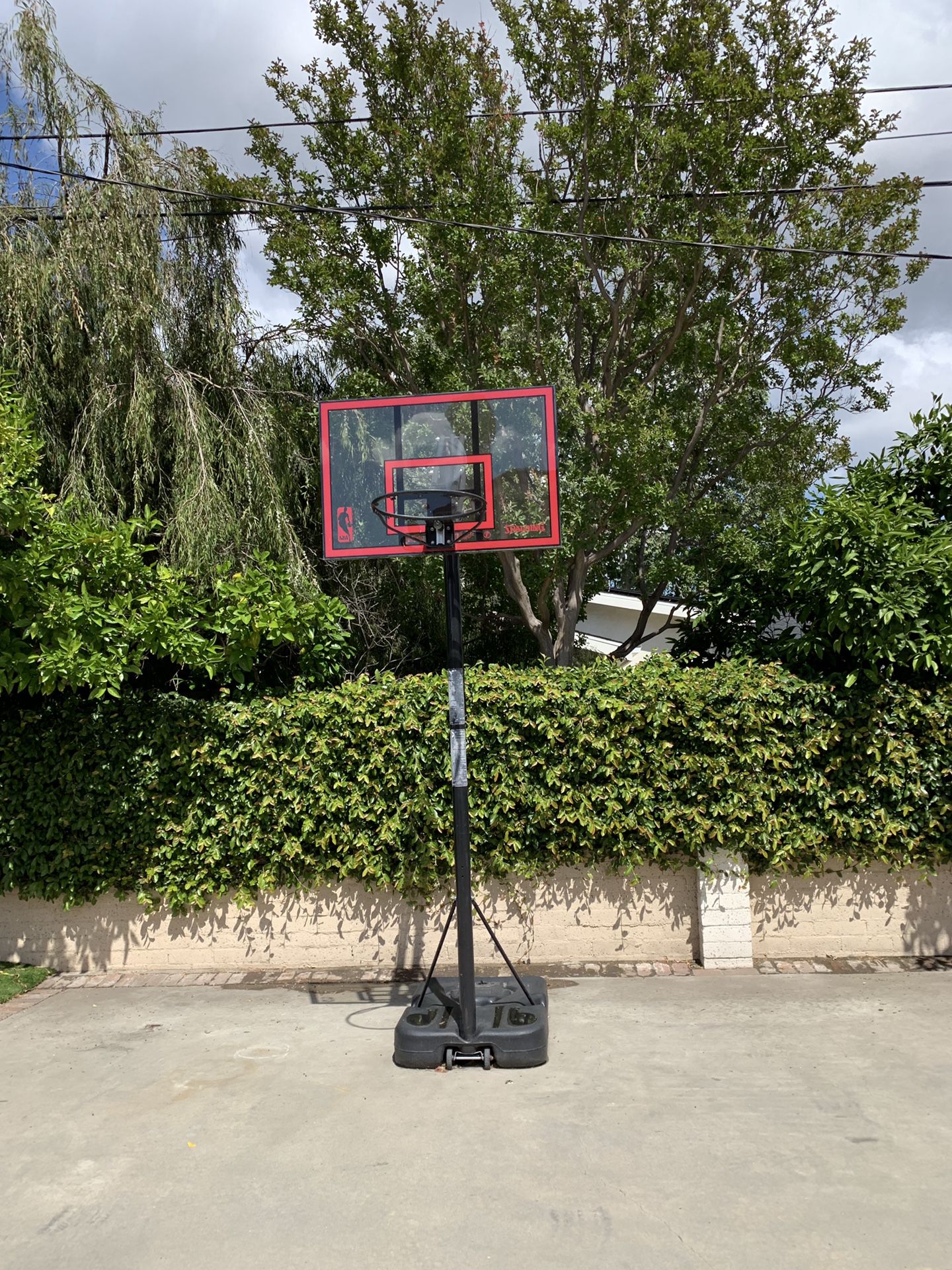 NBA basketball hoop with new backboard, adjustable.