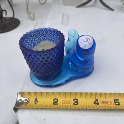 💙 Mini Blue Glass Bird Candle Holder w/ Matching Candle Cup – $5 OBO