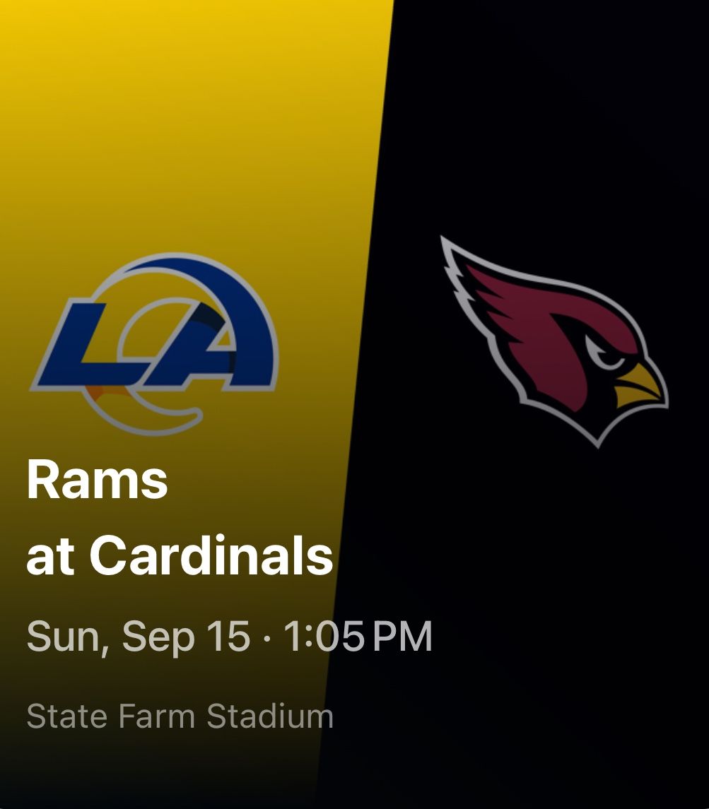 Los Angeles Rams At Arizona Cardinals Sec 135 And Sec 136