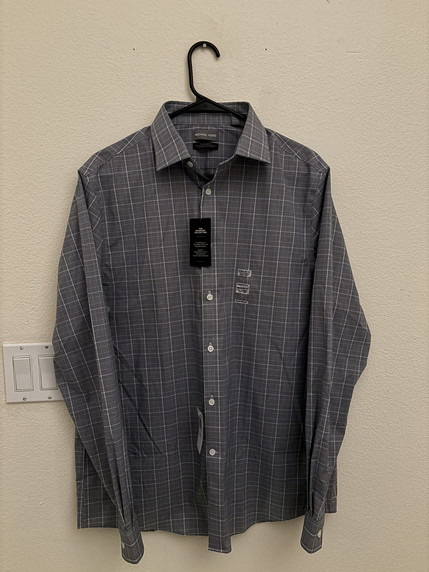 michael kors dress shirt mens Michael Kors Men`s Slim Fit Button Down Cotton Dress Shirt