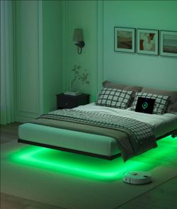 Invisible Floating Light up Bed  Frame queen