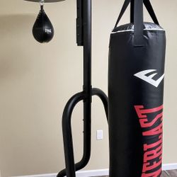 Titan Dual-Station Boxing Stand + Heavy, Speed, Double-End Bags