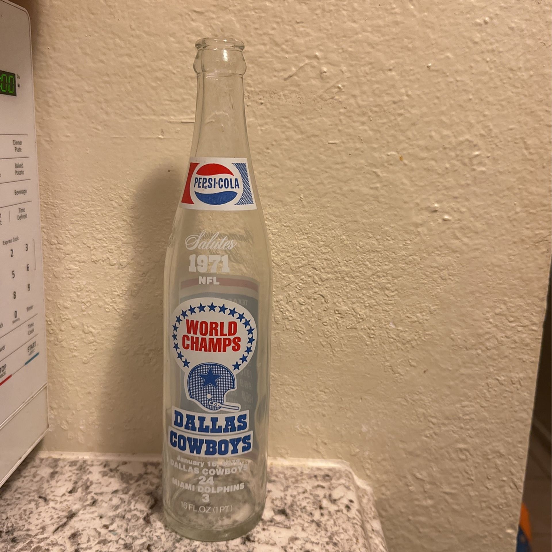 Cowboys Collectible Pepsi Cola Bottle 