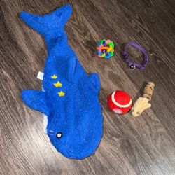 whale pet toy lot