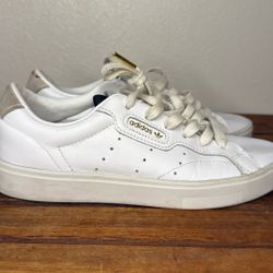 White Womens Adidas Size 6 Sleek