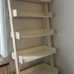 Pottery Barn Studio Wood Ladder Shelf - White