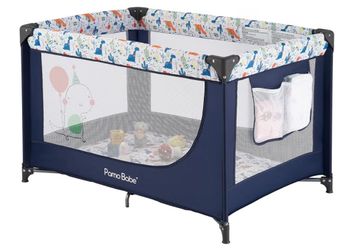 Pamo Babe Pack and Play Portable Crib Baby Playpen for Toddler Unisex Playard Foldable Baby Crib with Mattress Pad Lightweight Travel Playard Blue