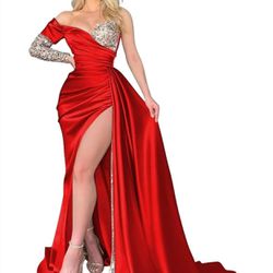 Women Mermaid Prom Dresses Long Satin Formal Evening Party Gowns