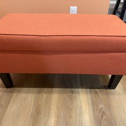 Orange/Terra Upholstery Bench w/Storage
