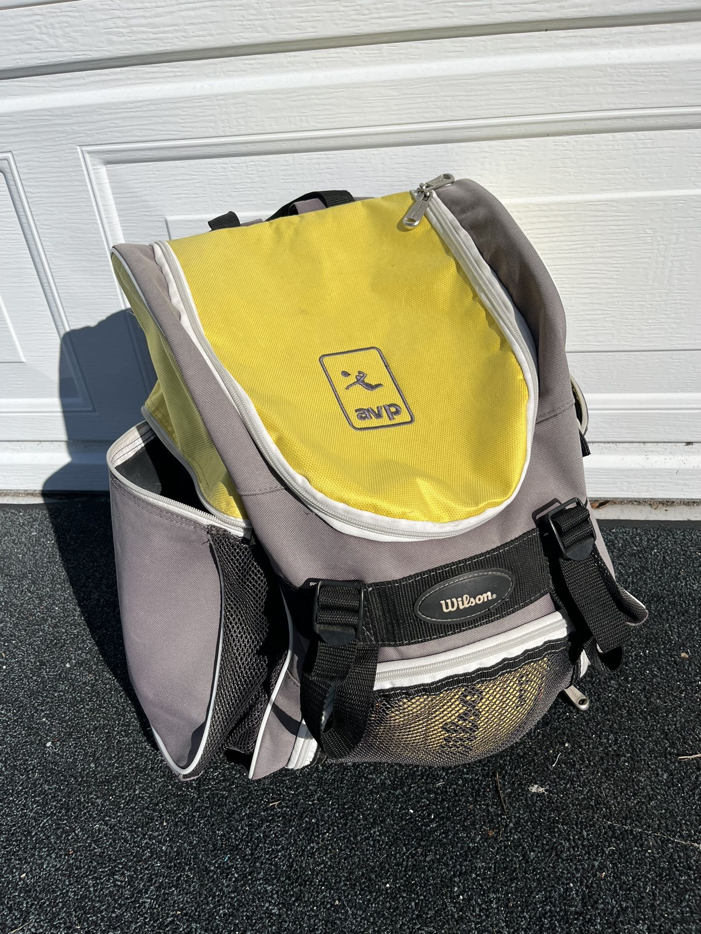 AVP Volleyball Yellow Backpack Bag