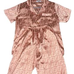 Pink Silk Satin Pajama Sets
