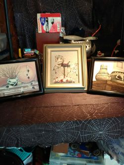 3 pastel framed pictures