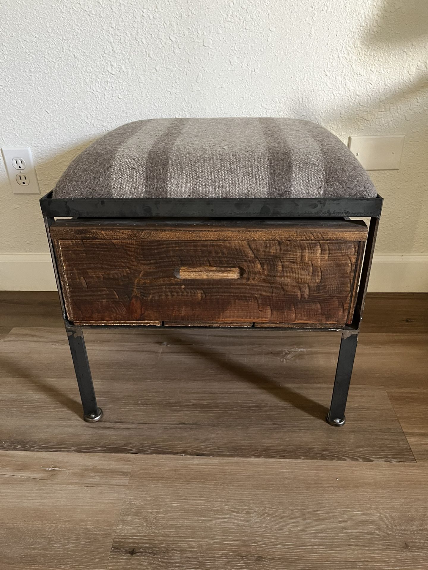 Stunning Industrial Style Storage Ottoman Oversees image