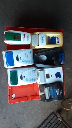 Soap and hand sanitizer dispensers