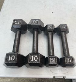 CAP Barbell Cast Iron Dumbbell Weights, 10 Lbs., Pair