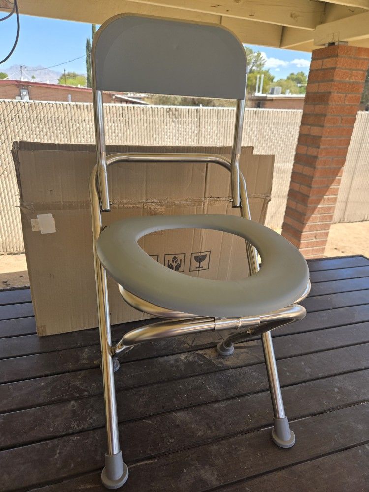Commode Folding Elderly Toilet Safety Frame, Pregnant Women Mobile Toilet Seat Commode Chair,Load-Bearing Strong Stable Anti-Skid Safety Toilet