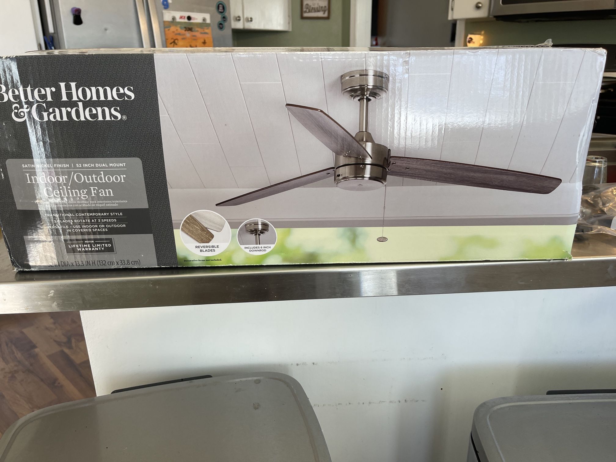 Indoor/ Outdoor 52in Dual Mount Ceiling Fan