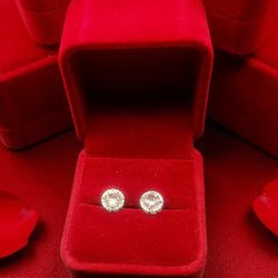 Morganite & Moissanite Halo Earrings