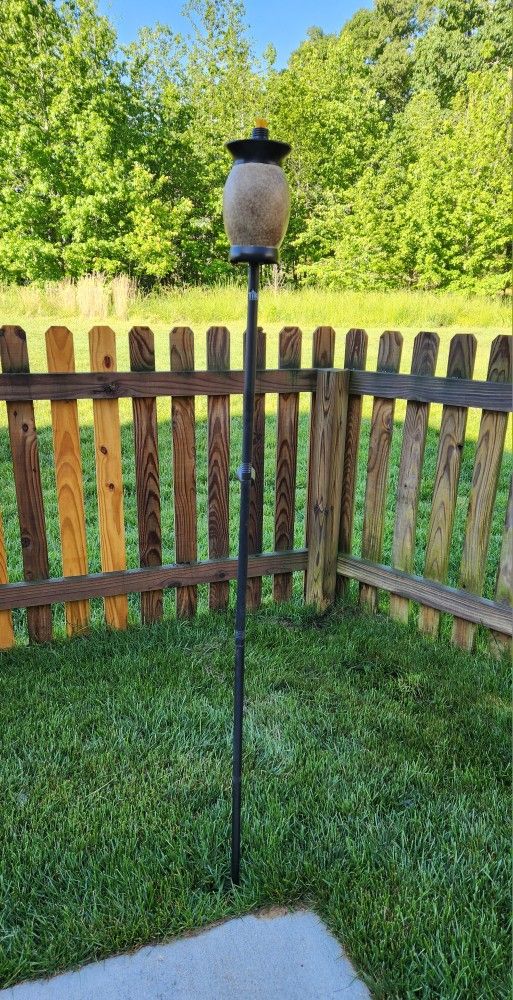2 Tiki Brand Convertible 64 Inch Tiki Torches With Resin Jar