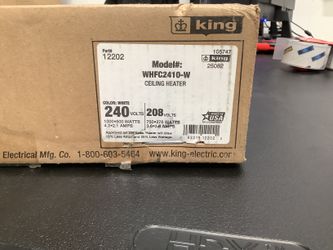 KING WHFC 240/208-Volt 1000-500-Watt/750-375-Watt Ceiling Heater in White